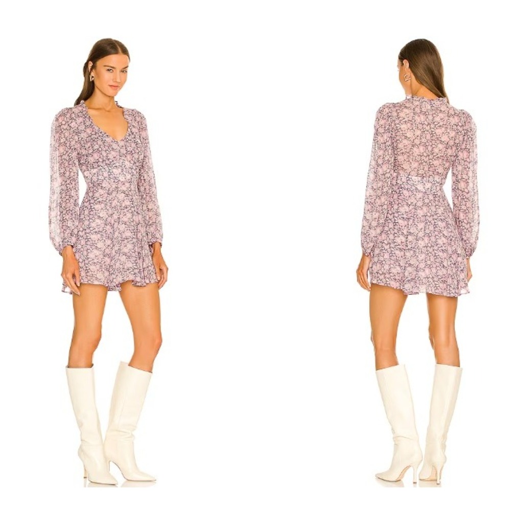 LoveShackFancy Cassidy Floral Georgette Mini Dress Size 12